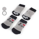 I Love Dog meias antiderrapante para cães (preto, cinza)