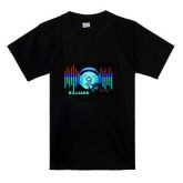 t-shirt ativado por som e música bola 9 (3 pilhas AAA)