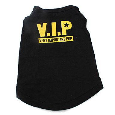 vip estilo camisa de algodão do cão (preto)