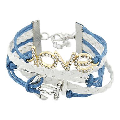bracelete diamantes âncora AmoR Camadas múltiplas tecidas