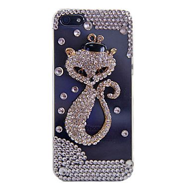 Case Fox c/ chapéu Coberto strass transparente para iPhone 5