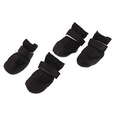 Botas em Velcro Respirável para Cachorros (Preto)