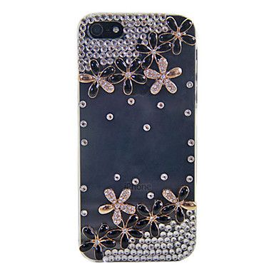 Case Strass Fileiras duplas transparente para iPhone 5
