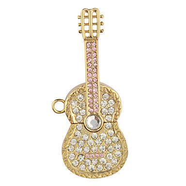 Estilo Guitarra 4gb usb pen drive chaveiro (ouro)