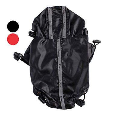 Casaco de Chuva com Capuz para Cachorros (Vermelho, Preto)