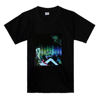 Camiseta LED Ativada por Som e Música